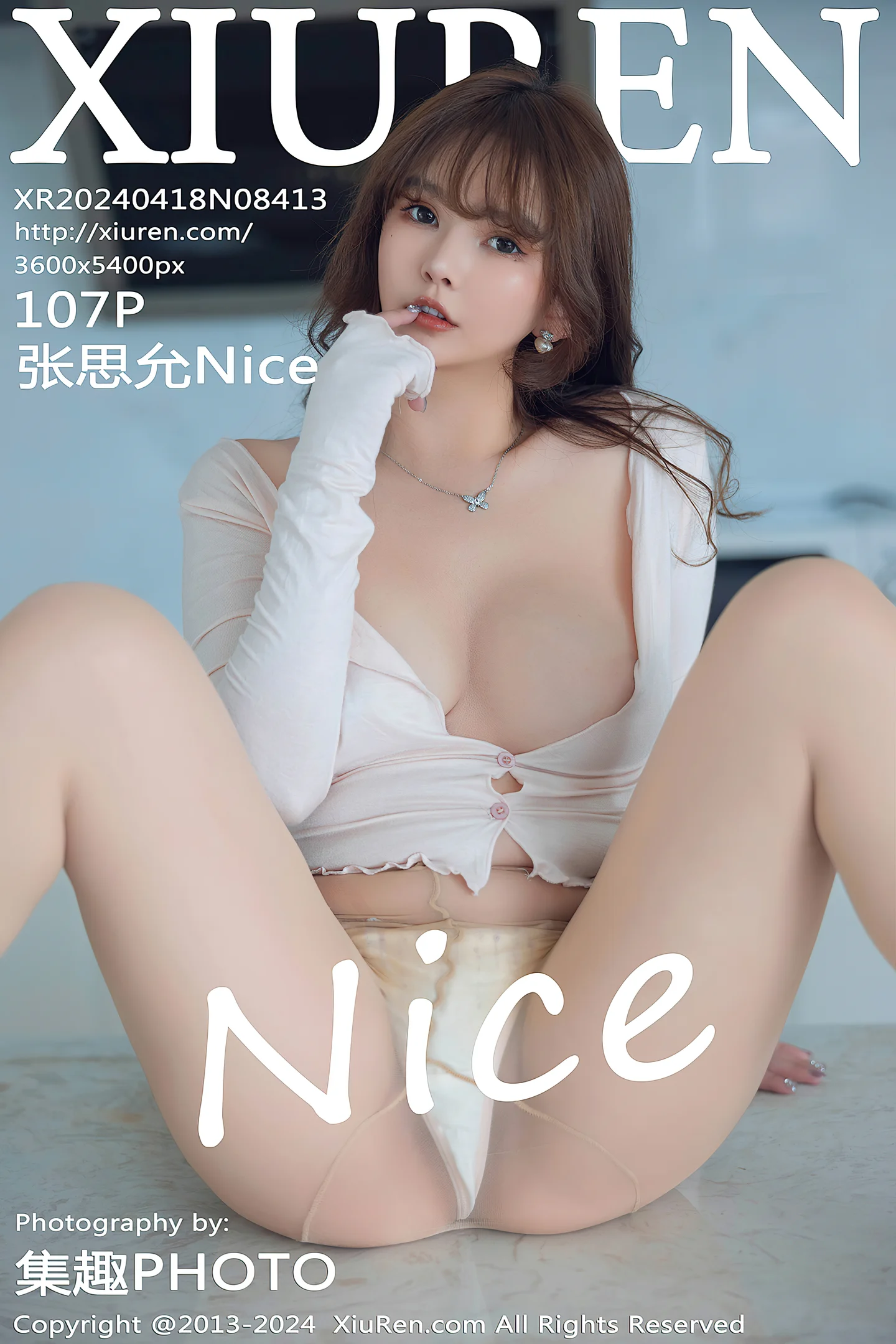 [XiuRen秀人网]No.8413_模特张思允Nice性感浅色吊带上衣配超薄肉丝秀丰满身材诱惑写真107P-秀人网 - XiuRen.Space